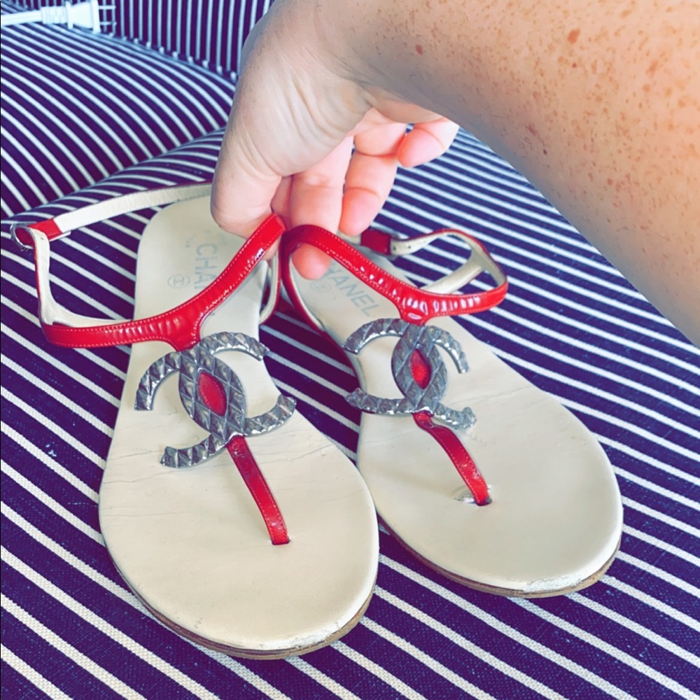 Well loved Red Chanel Sandals